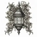 gothic lantern tattoo design idea