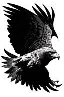 black theme hawk soaring tattoo design idea