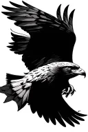 black theme hawk soaring tattoo design idea