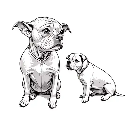 Dobby the house elf and a Staffordshire terrier dog tattoo design idea