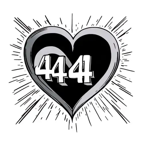 infinity symbol with heart with 444 written tattoo design idea