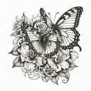 NEDA symbol with a semi colon butterfly and Azalea flowers  tattoo design idea