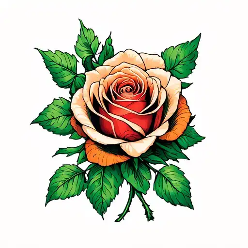 Irish rose tattoo design idea