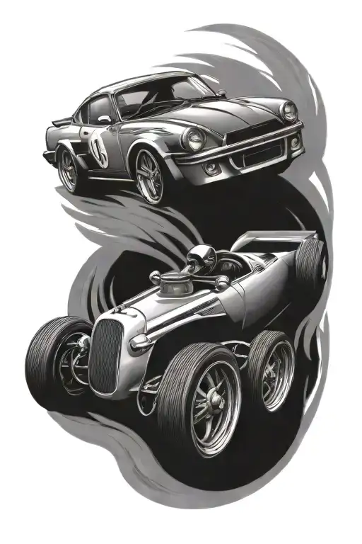 car racing speed tattoo design idea