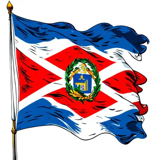 Dominican Republic flag with its colors  tattoo design idea