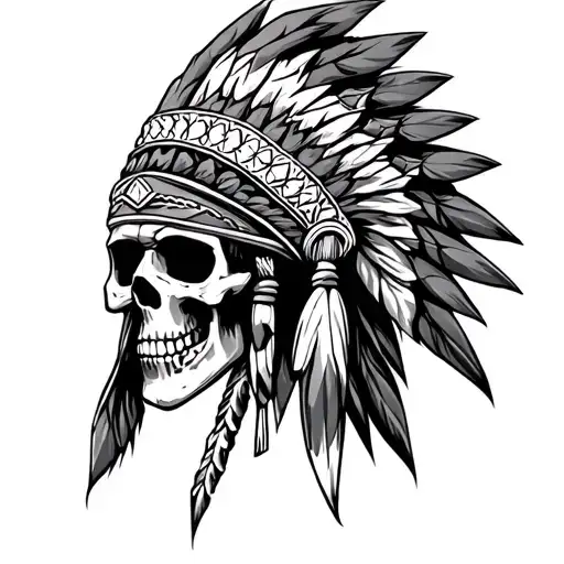 Kansas City chief headress skeleton tattoo design idea