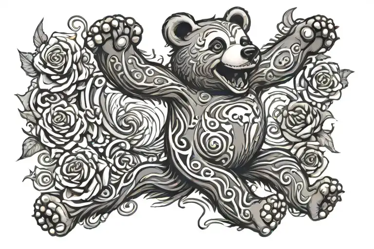 Grateful Dead dancing bear tattoo design idea