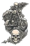 skull and Harley Davidson logo tattoo design idea