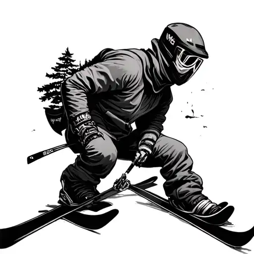 ski and metalcore tattoo design idea