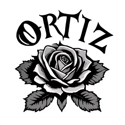 ortiz name tattoo design idea