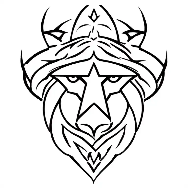 leo star sign intertwined tattoo design idea