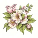 birth flowers for 2 april and one August birth flowers tattoo design idea