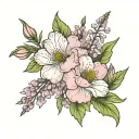 birth flowers for 2 april and one August birth flowers tattoo design idea