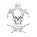 a skull and crossbones tattoo design idea
