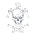 a skull and crossbones tattoo design idea
