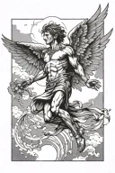 Icarus falling from the sky tattoo design idea