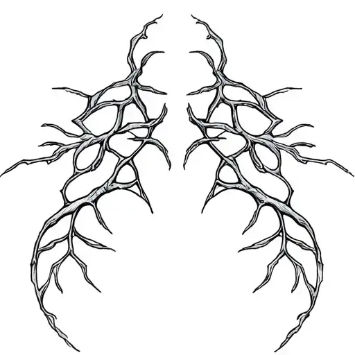 Smooth, branching lines like soft energy veins. Organic and calm, no shading, natural anatomical flow. tattoo design idea