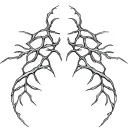 Smooth, branching lines like soft energy veins. Organic and calm, no shading, natural anatomical flow. tattoo design idea