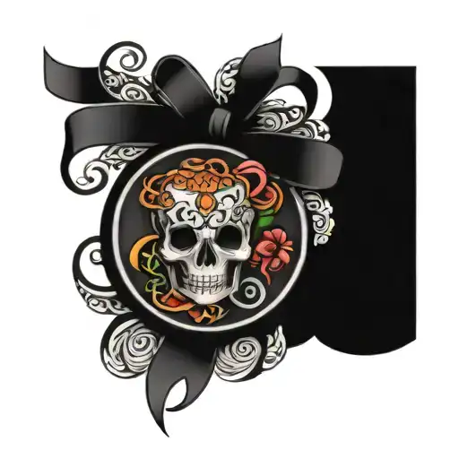 79 with ribon that has mom, dad, johnny, meaghan and jennifer on it tattoo design idea