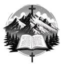 mountain w crosses and a bible verse tattoo design idea