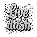 "live the dash " fancy font tattoo design idea