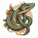 ouroboros snake biting its tail tattoo design idea