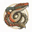 ouroboros snake biting its tail tattoo design idea