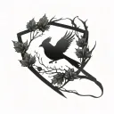 cardinal flying silhouette tattoo design idea