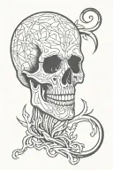 Skull Mysterious and Dark tattoo design idea