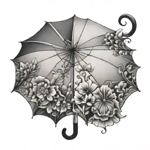 umbrella tattoo design idea