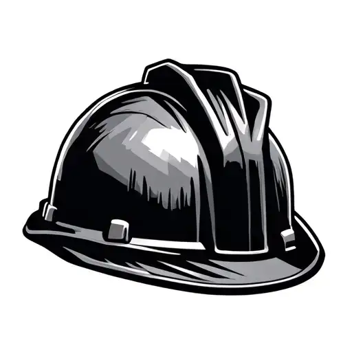 miners hard hat with light tattoo design idea