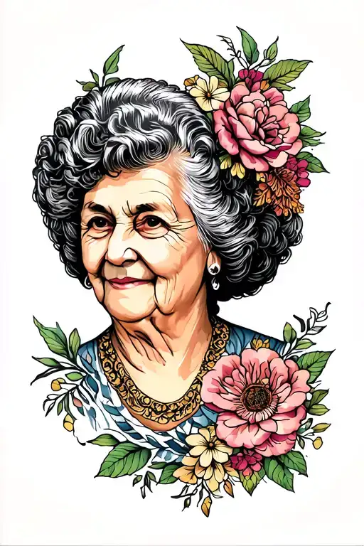 memorial tattoo of my grandmother  tattoo design idea