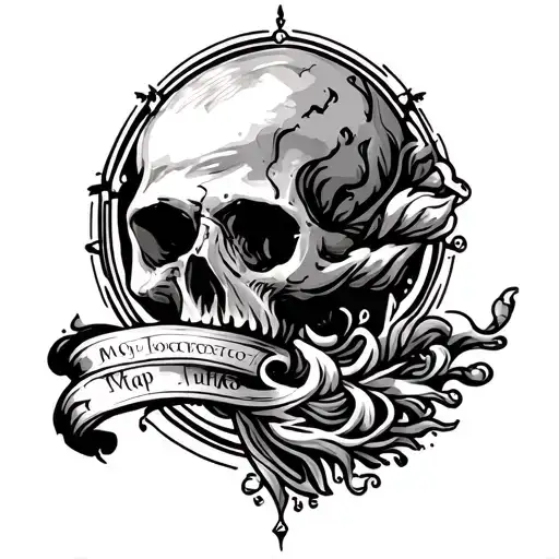 neo trad map tattoo design idea