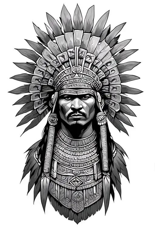 AZTEC WARRIOR tattoo design idea