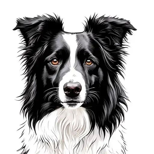 border Collie for memorial  tattoo design idea