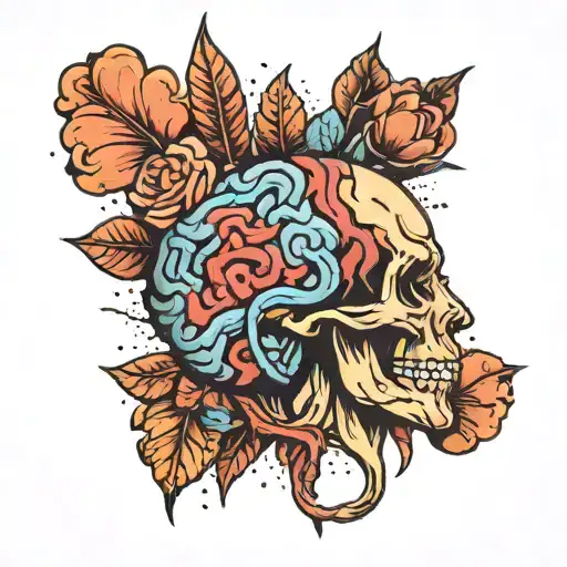 adhd brain tattoo design idea