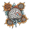 adhd brain tattoo design idea