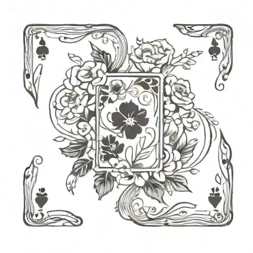 western playing cards with flowers symbolizing tattoo design idea