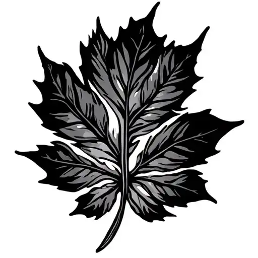 a leaf that is blowing in the wind being pierced by a spear  tattoo design idea