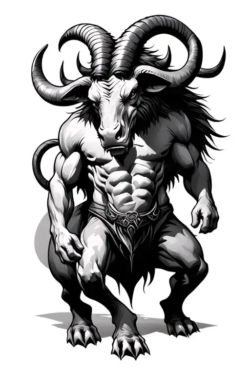 minotaur full body tattoo design idea