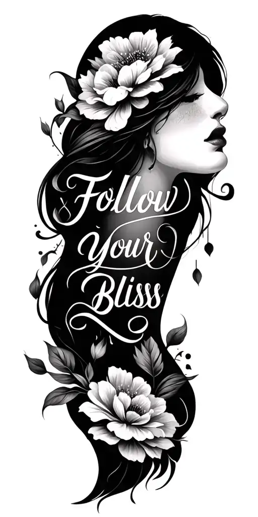 follow your bliss quote tattoo design idea