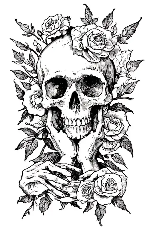 life and death depression and loneliness tattoo design idea