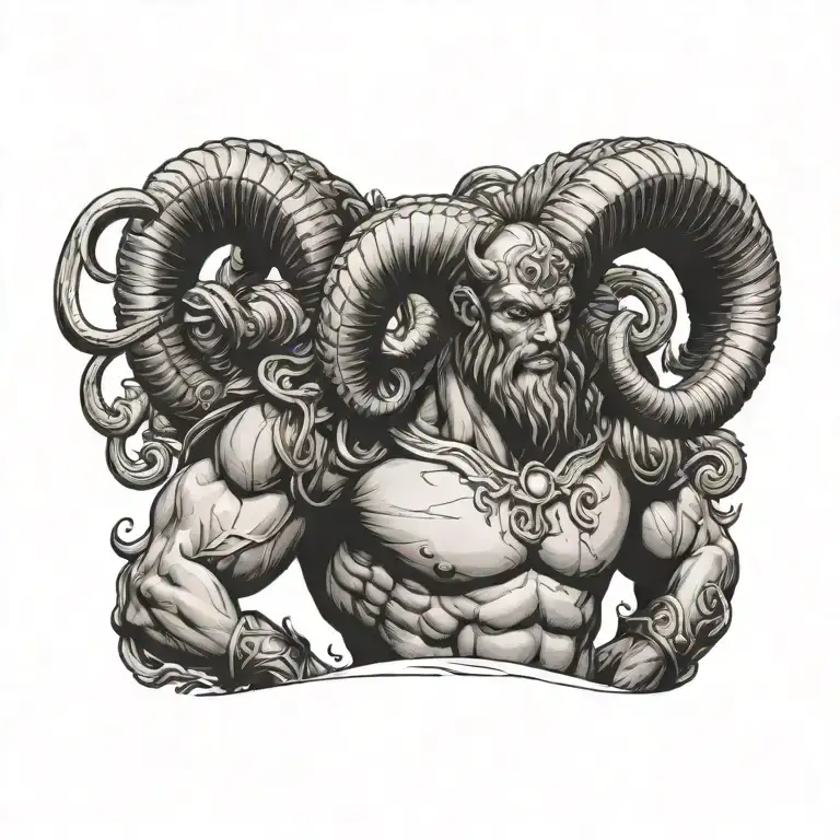 Greek mythology Aries god of war tattoo design idea