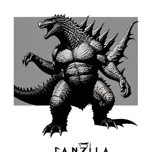 godzilla with the name danzilla tattoo design idea