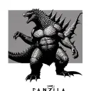 godzilla with the name danzilla tattoo design idea