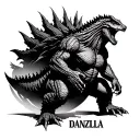 godzilla with the name danzilla tattoo design idea