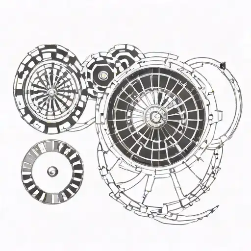 roulette wheel casino theme half sleeve  tattoo design idea