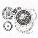 roulette wheel casino theme half sleeve  tattoo design idea