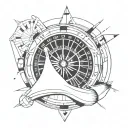 roulette wheel casino theme half sleeve  tattoo design idea