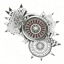 roulette wheel casino theme half sleeve  tattoo design idea